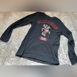 Boys size Small Wisconsin Badgers long sleeved long John/waffle material top.